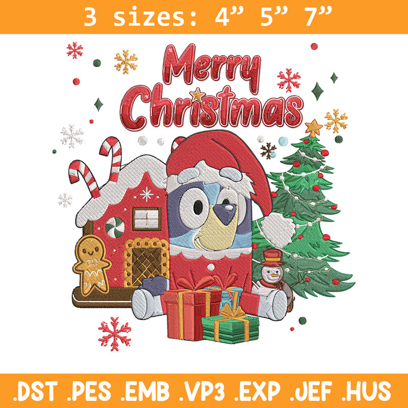 Bluey merry chrismas Embroidery Design,Bluey Embroidery, Embroidery File, Chrismas Embroidery, Digital download.jpg