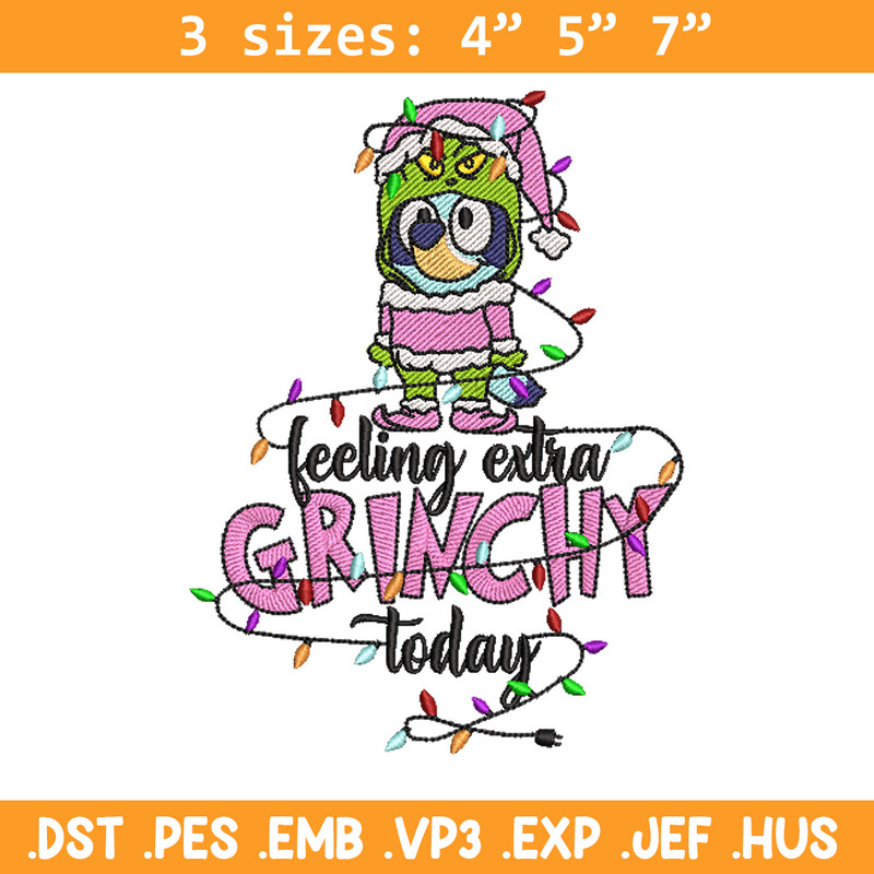 Bluey x grinch embroidery design, Bluey embroidery, Chrismas design, Embroidery file, Embroidery shirt, Digital download.jpg