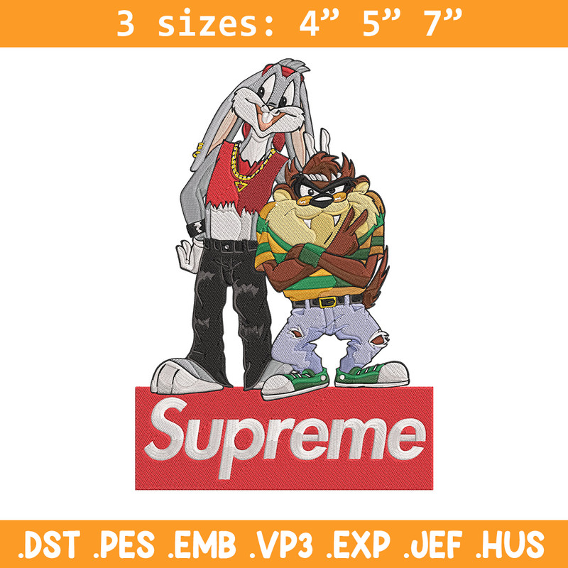 Bunny Taz Embroidery Design, Bunny Taz Embroidery, Embroidery File, Anime Embroidery, Supreme shirt, Digital download.jpg