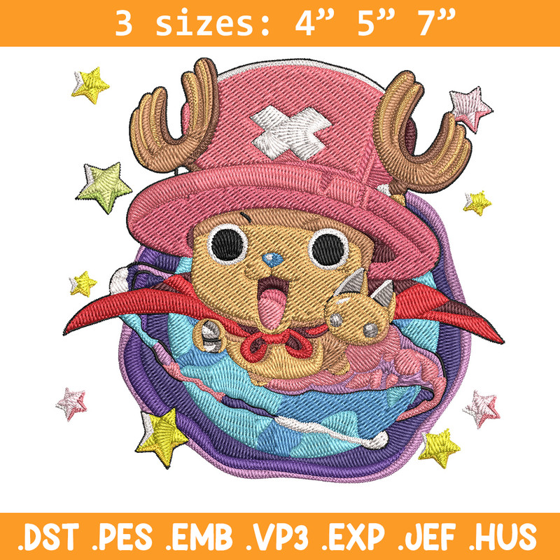 Chopper cute Embroidery Design,One piece Embroidery, Embroidery File, Anime Embroidery, Anime shirt, Digital download.jpg