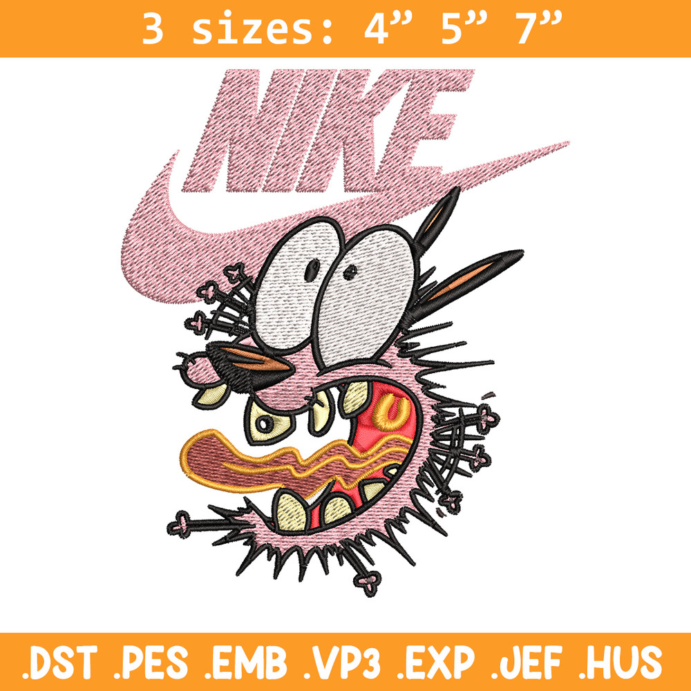 Courage dog Embroidery design, Courage dog Embroidery, Nike design, Embroidery file, cartoon logo. Instant download..jpg