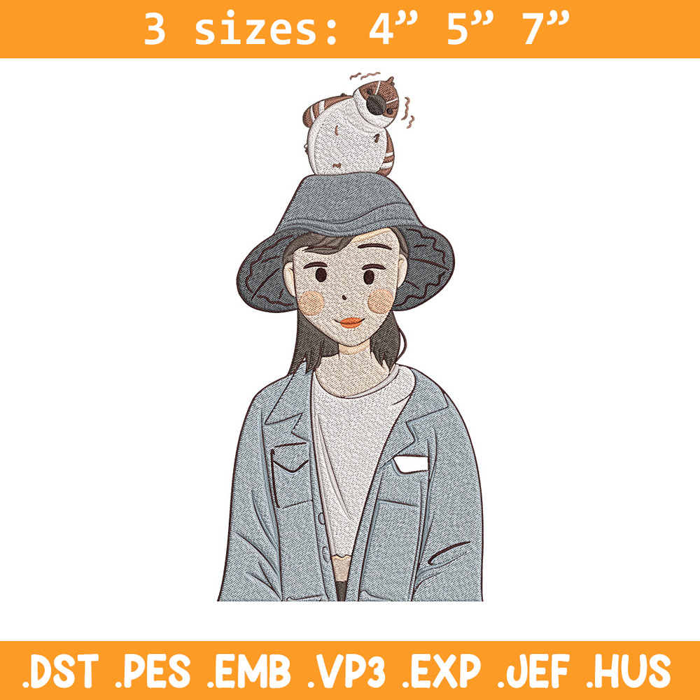 Cute girl Embroidery Design, Cartoon Embroidery, Embroidery File, Anime Embroidery, Anime shirt, Digital download.jpg