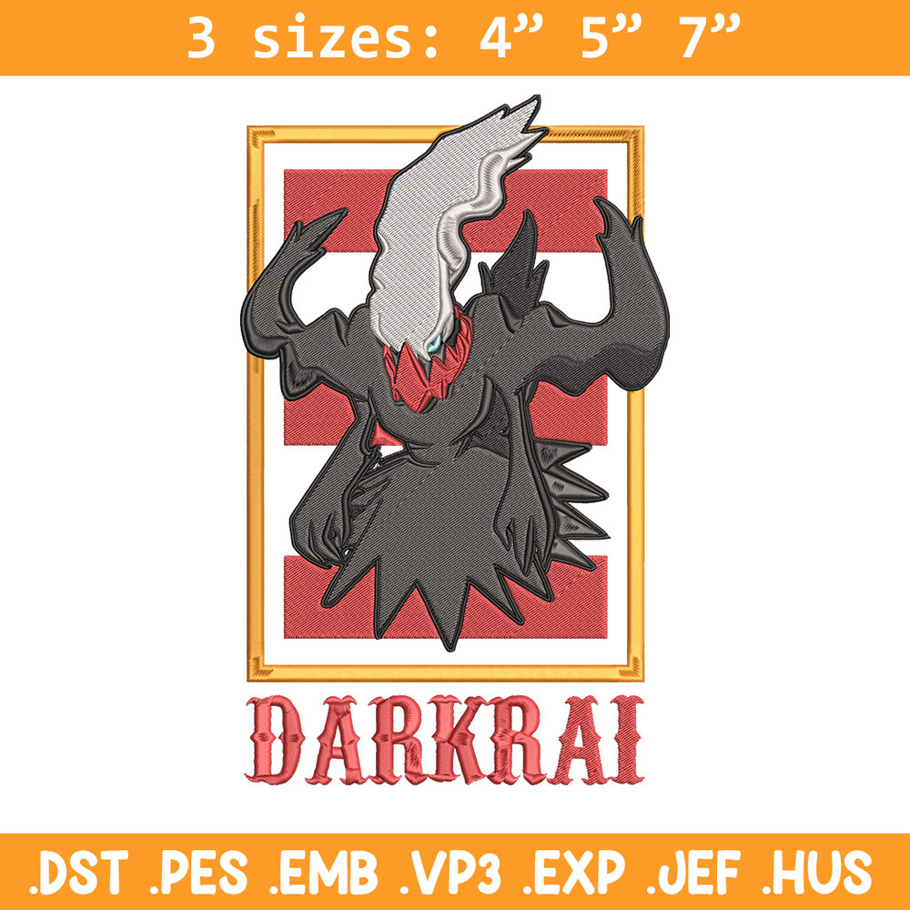 Darkrai poster Embroidery Design, Pokemon Embroidery, Embroidery File, Anime Embroidery, Anime shirt, Digital download.jpg