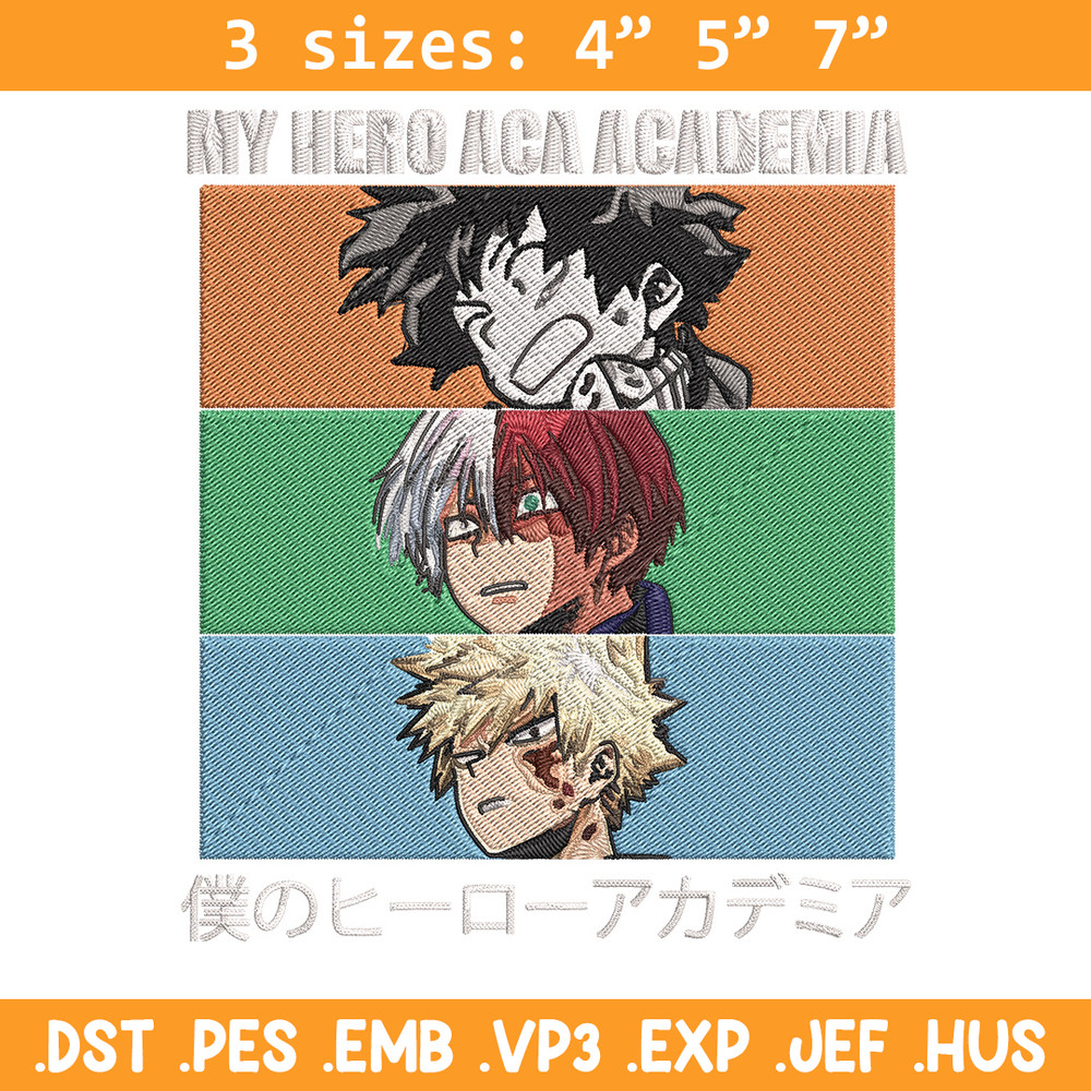 Deku friends Embroidery Design, Mha Embroidery, Embroidery File, Anime Embroidery, Anime shirt, Digital download.jpg