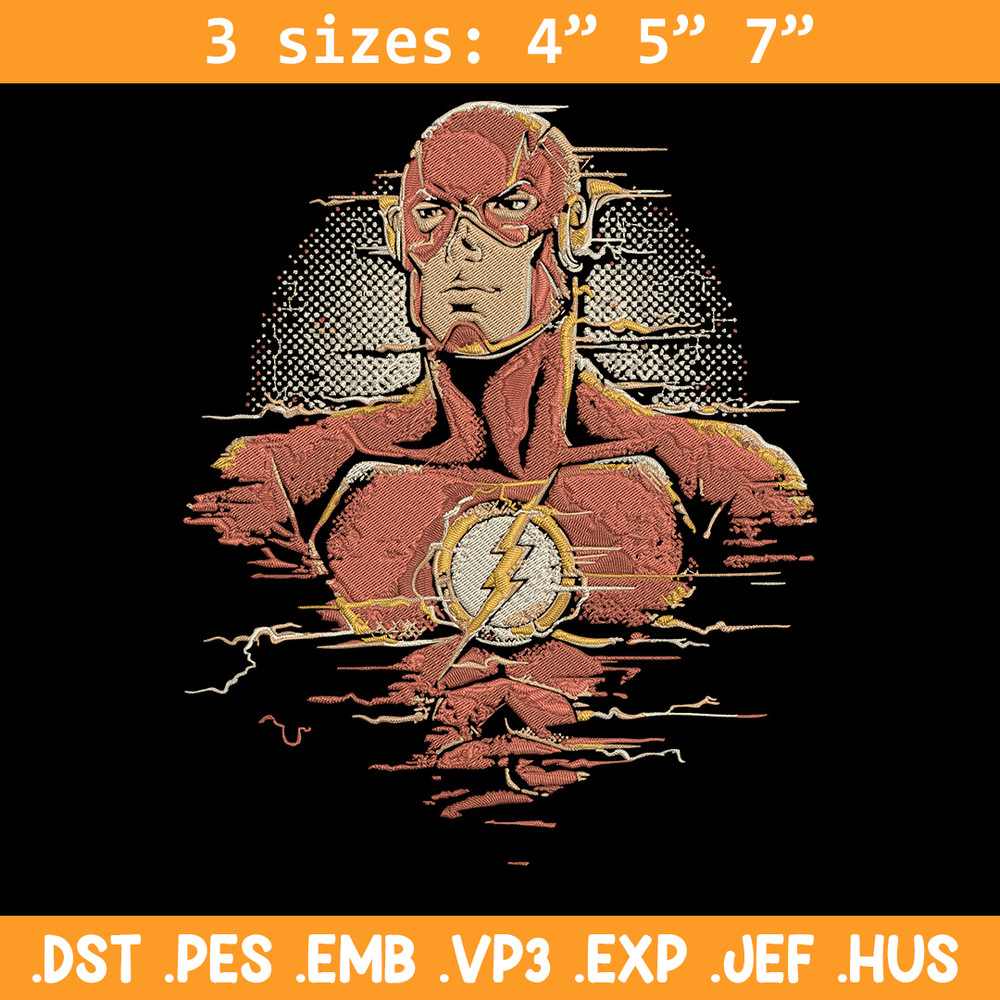 Flash poster Embroidery Design, DC comics Embroidery, Embroidery File, Anime Embroidery, Anime shirt, Digital download.jpg