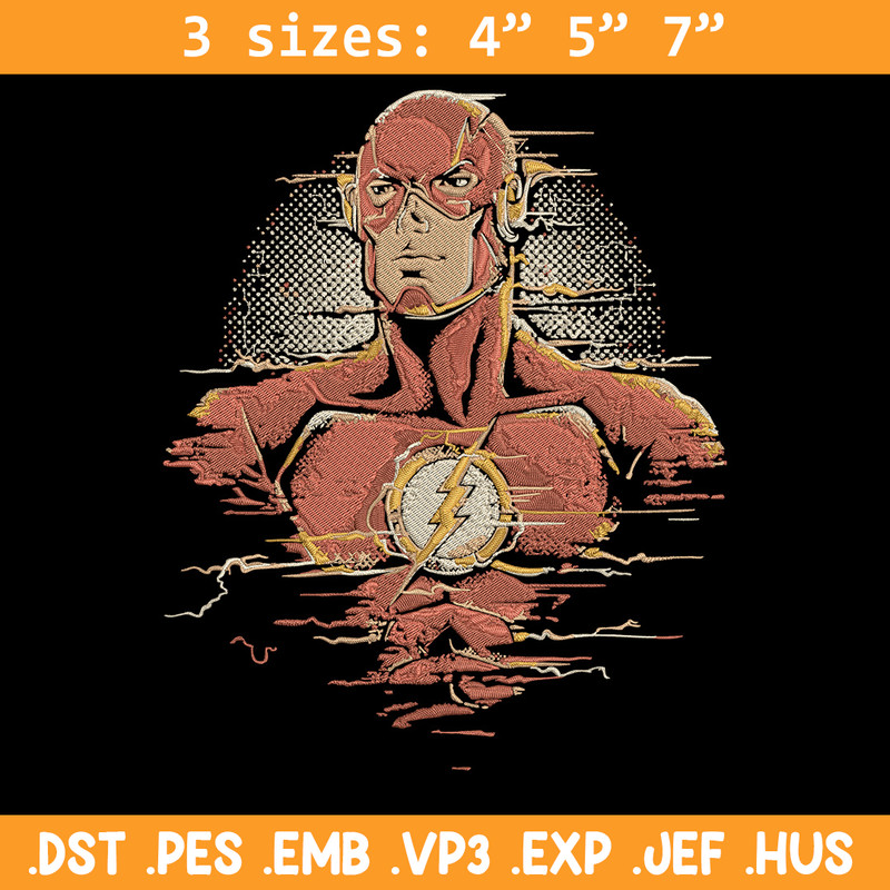 Flash poster Embroidery Design, DC comics Embroidery, Embroidery File, Anime Embroidery, Anime shirt, Digital download.jpg