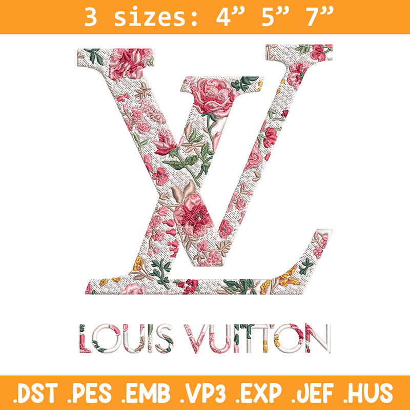 Flower louis vuitton Embroidery Design, Lv Embroidery, Embroidery File, Brand Embroidery, Logo shirt, Digital download.jpg