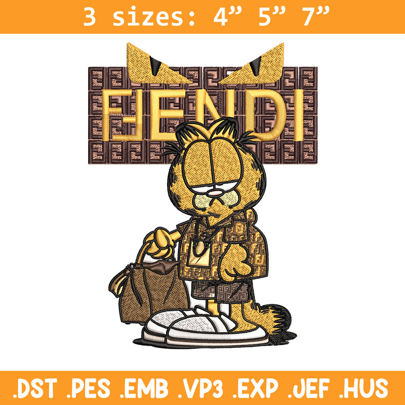 Garfield Fendi Embroidery design, Garfield Fendi cartoon Embroidery, cartoon design, Embroidery File, Digital download..jpg