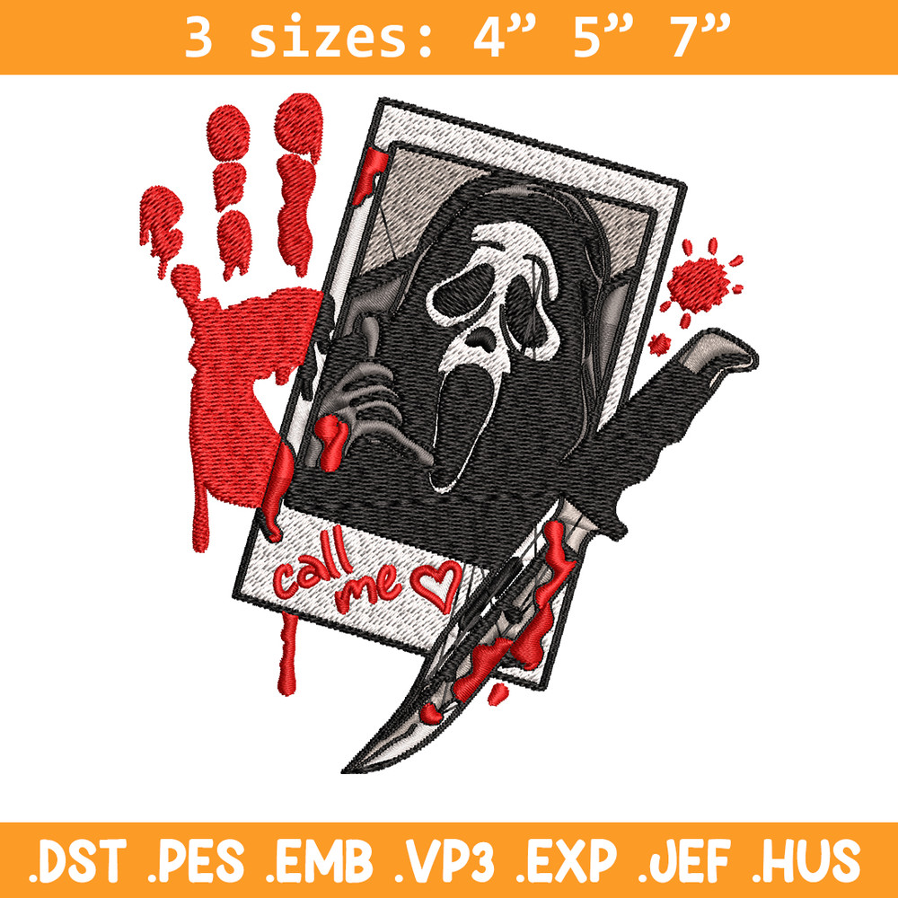 Ghost face Embroidery design, Ghost face horror Embroidery, horror design, Embroidery File, Digital download..jpg
