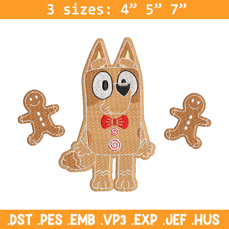 Gingerbread Bluey embroidery design, Bluey embroidery, Chrismas design,Embroidery file,Embroidery shirt,Digital download.jpg