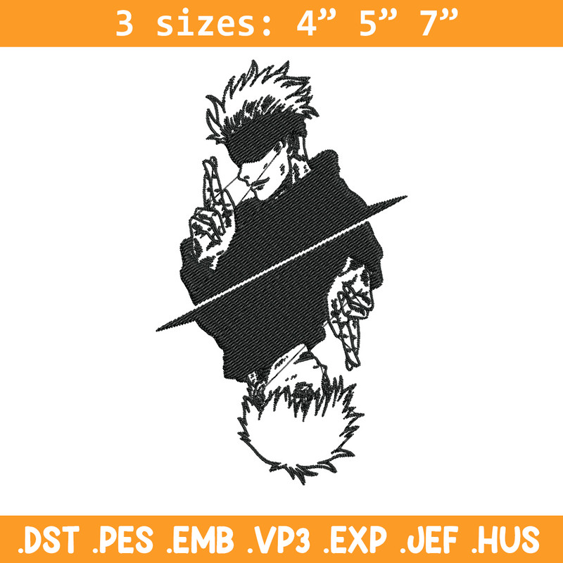 Gojo poster Embroidery Design, Jujutsu Embroidery, Embroidery File, Anime Embroidery, Anime shirt,Digital download.jpg