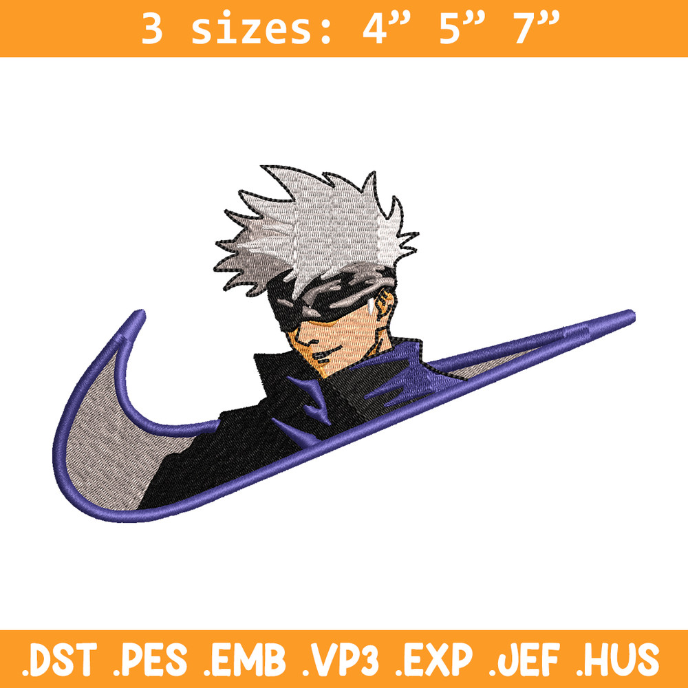 Gojo Satoru Nike embroidery design, Jujutsu Kaisen embroidery, nike design, anime design, anime shirt, Digital download.jpg