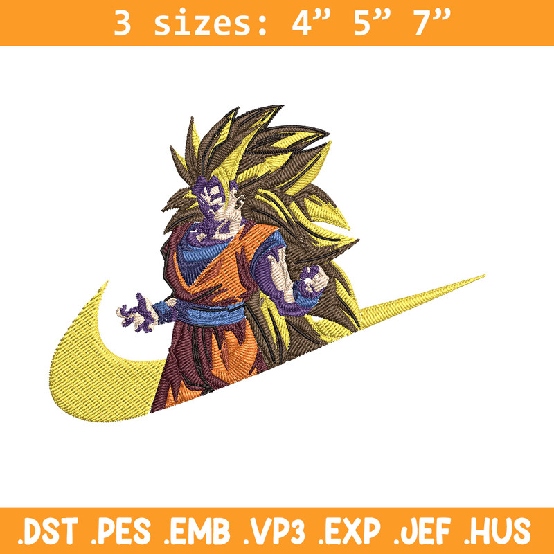 Goku ssj 3 Embroidery Design, Dragonball Embroidery, Embroidery File, Nike Embroidery, Anime shirt, Digital download.jpg