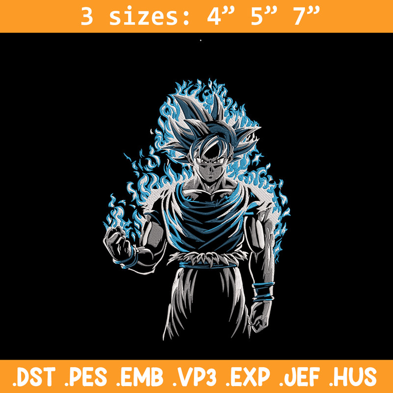 Goku ultra Embroidery Design, Dragonball Embroidery, Embroidery File, Anime Embroidery, Anime shirt, Digital download.jpg
