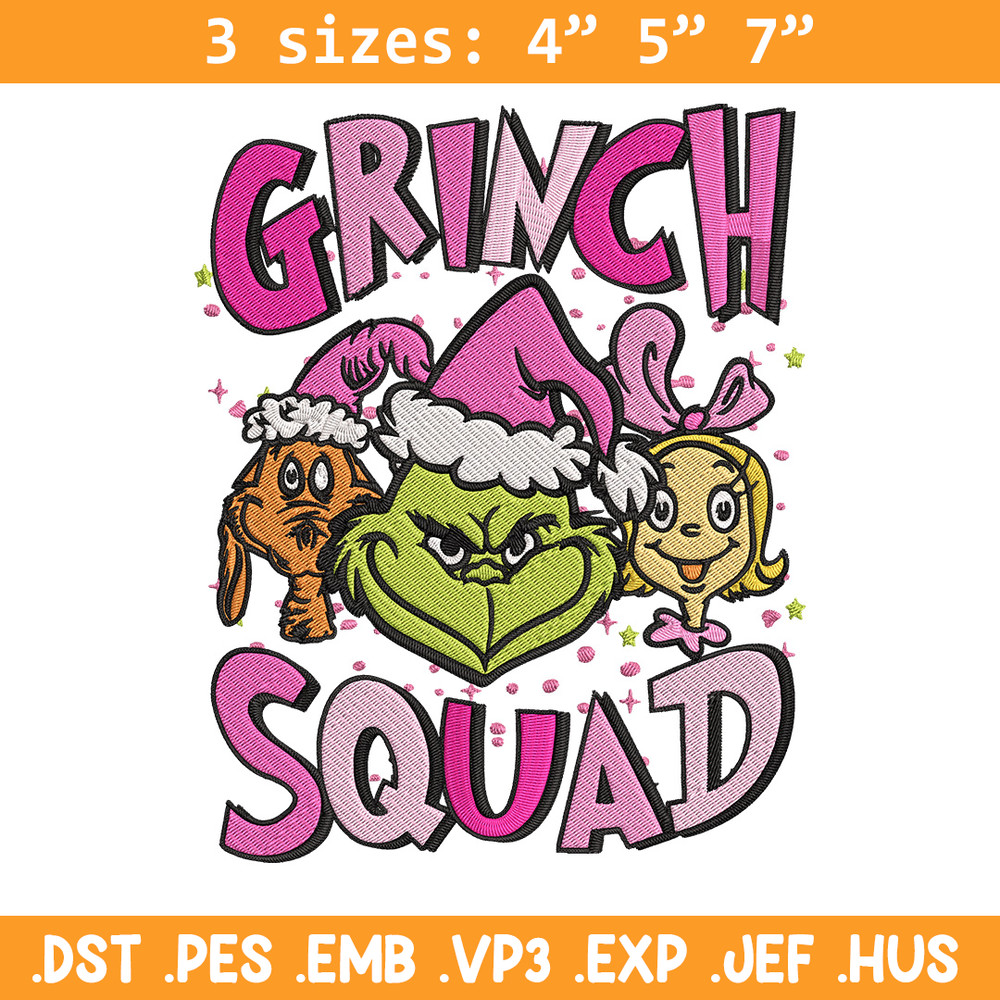 Grinch squad Embroidery Design, Grinch Embroidery, Embroidery File, Chrismas Embroidery, Anime shirt, Digital download.jpg