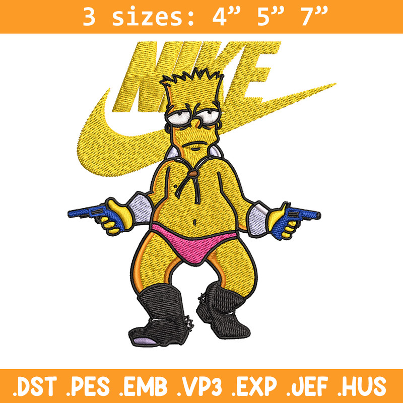 Simpson funny Nike Embroidery design, cartoon Embroidery, Nike design, Embroidery file, cartoon shirt, Instant download..jpg