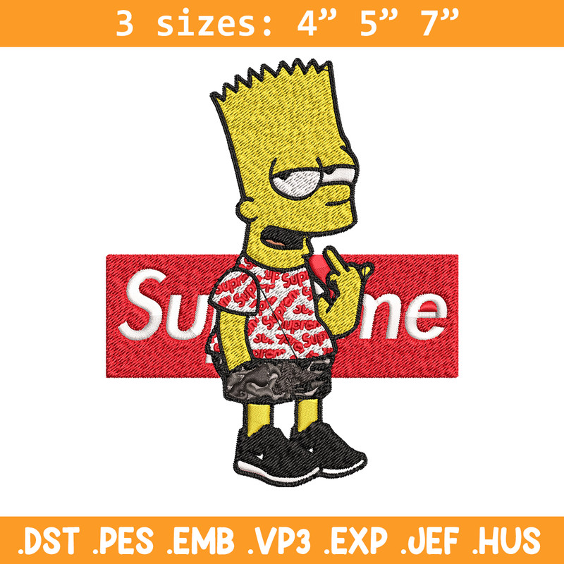 Simpson Supreme Embroidery design, Simpson Embroidery, cartoon design, Embroidery File, cartoon shirt, Instant download..jpg