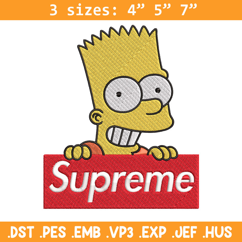 Simpson Supreme Embroidery design, Simpson Embroidery, cartoon design, Embroidery File, logo shirt, Instant download..jpg