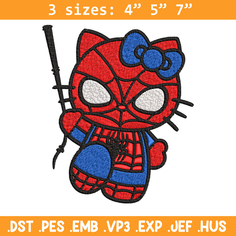 Spiderman Hellokitty Embroidery design, Hellokitty Embroidery, cartoon design, Embroidery File, Digital download..jpg