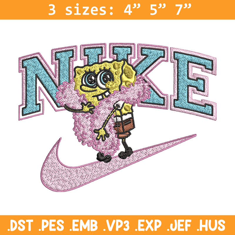 Spongebob pink nike Embroidery Design, Nike Embroidery, Brand Embroidery, Embroidery File, Logo shirt, Digital download.jpg