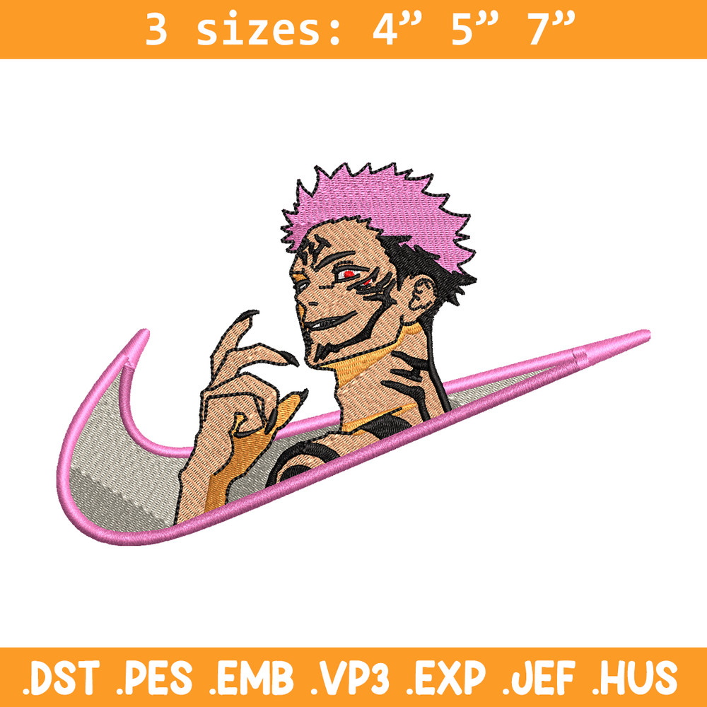 Sukuna smile Nike embroidery design, Jujutsu kaisen embroidery, Nike design, anime design, logo shirt, Digital download.jpg