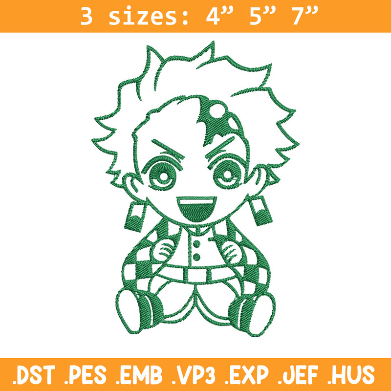 Tanjiro chibi Embroidery Design, Demon slayer Embroidery, Embroidery File, Anime Embroidery, Digital download.jpg