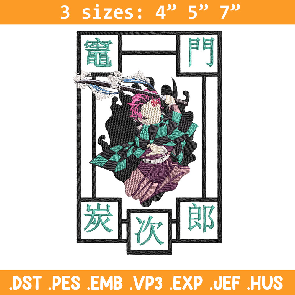 Tanjiro kamado Embroidery Design,Demon slayer Embroidery, Embroidery File,Anime Embroidery, Anime shirt,Digital download.jpg