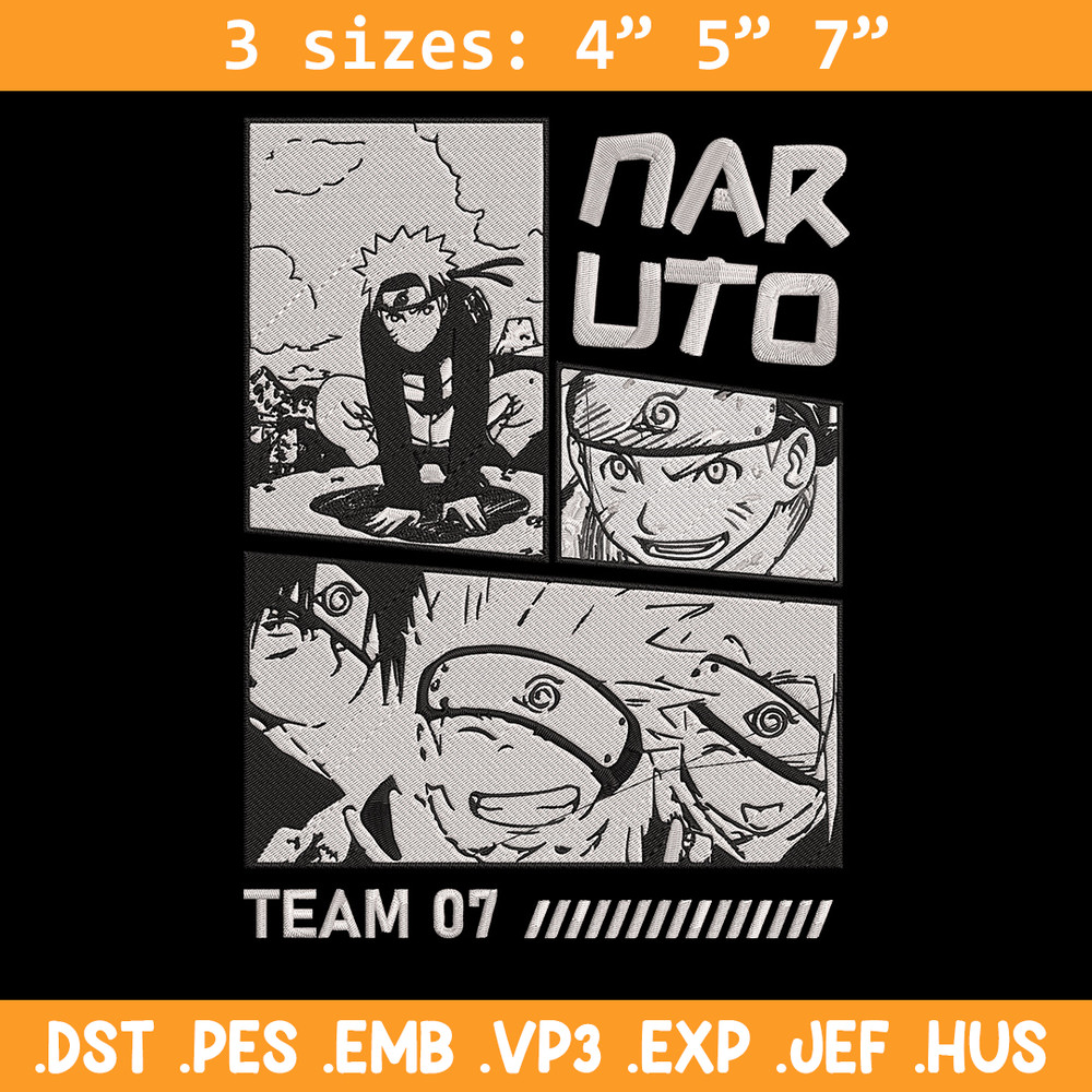 Team 07 naruto Embroidery Design, Naruto Embroidery, Embroidery File, Anime Embroidery, Anime shirt, Digital download.jpg