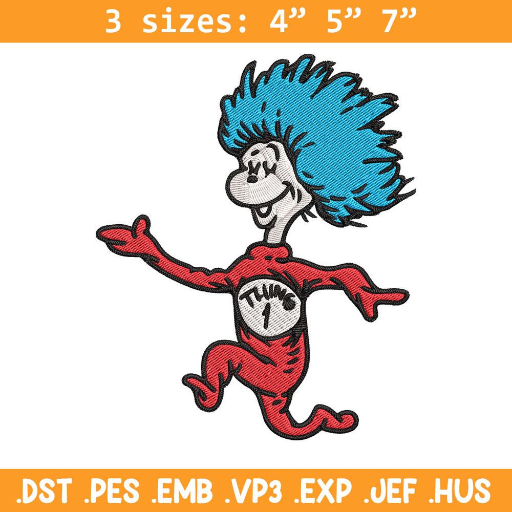 Thing 1 Embroidery Design, Dr seuss Embroidery, Embroidery File, logo shirt, Embroidery design, Digital download..jpg