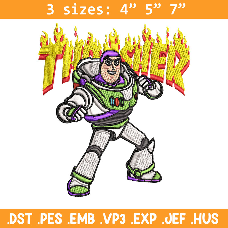 Thrasher Buzz Lightyear Embroidery design, Buzz Lightyear Embroidery, cartoon design, Embroidery File, Instant download..jpg