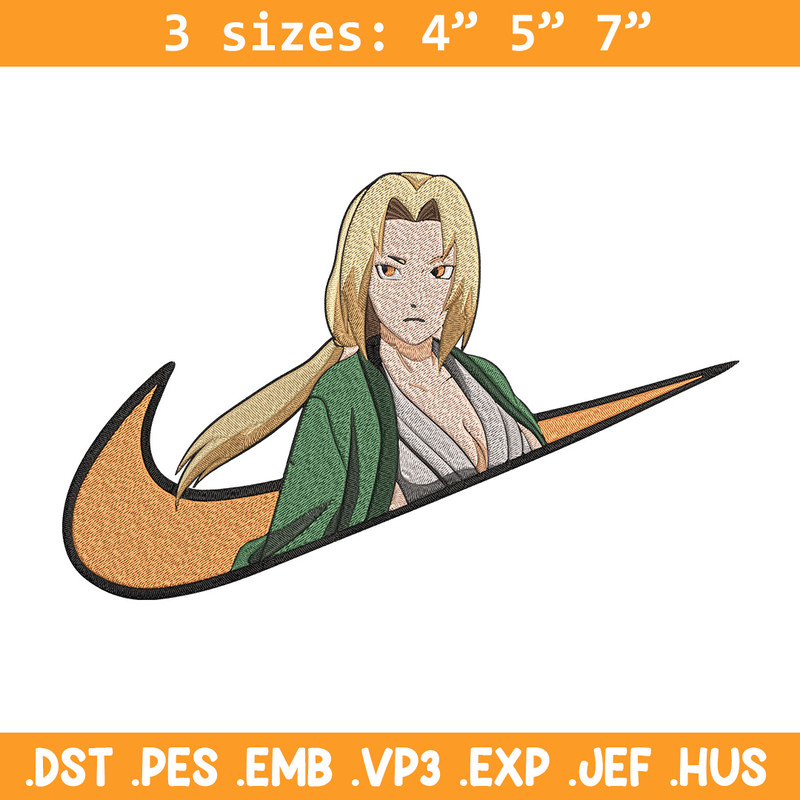Tsunade x nike Embroidery Design, Naruto Embroidery, Embroidery File, Nike Embroidery, Anime shirt, Digital download.jpg