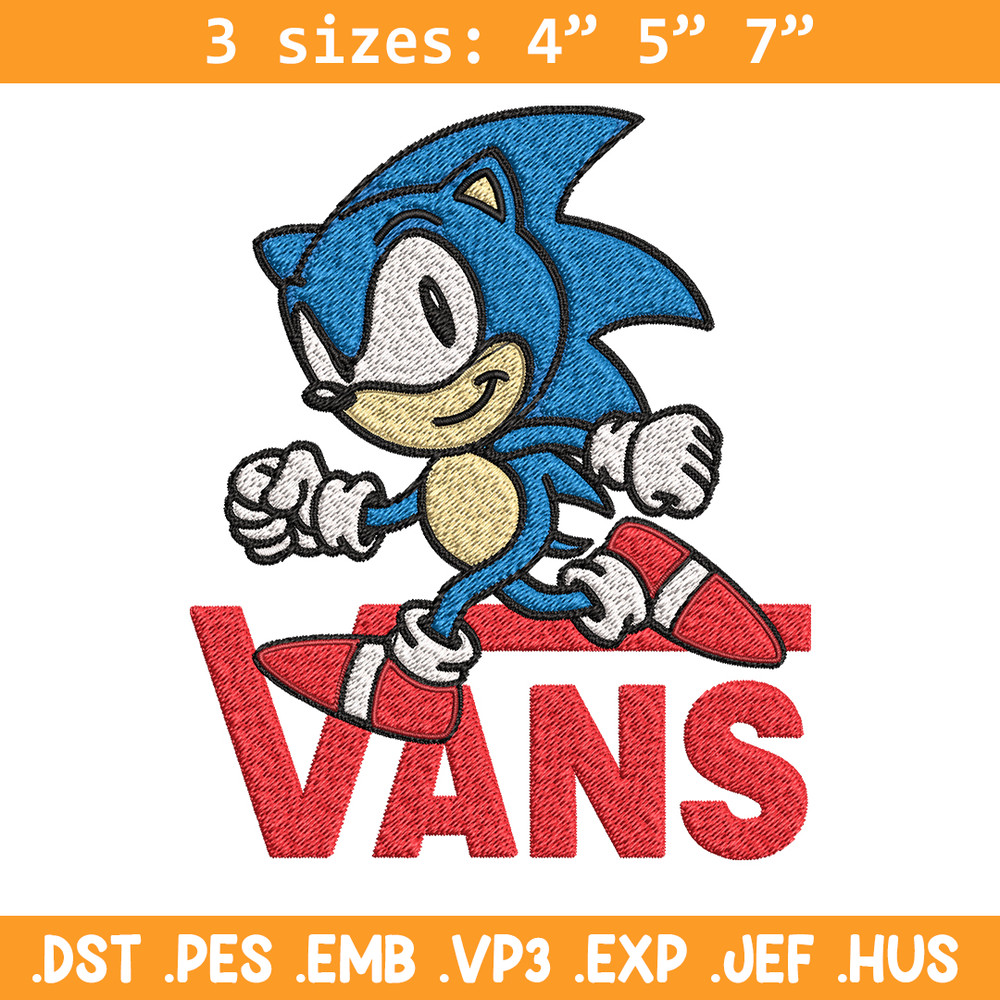Vans Sonic Embroidery design, Vans Sonic Embroidery, cartoon design, Embroidery File, cartoon shirt, Instant download..jpg