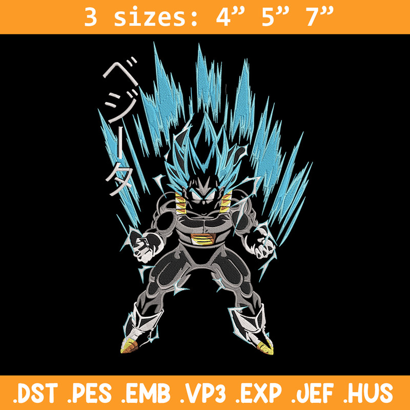 Vegeta blue Embroidery Design, Dragonball Embroidery, Embroidery File, Anime Embroidery,Anime shirt, Digital download.jpg