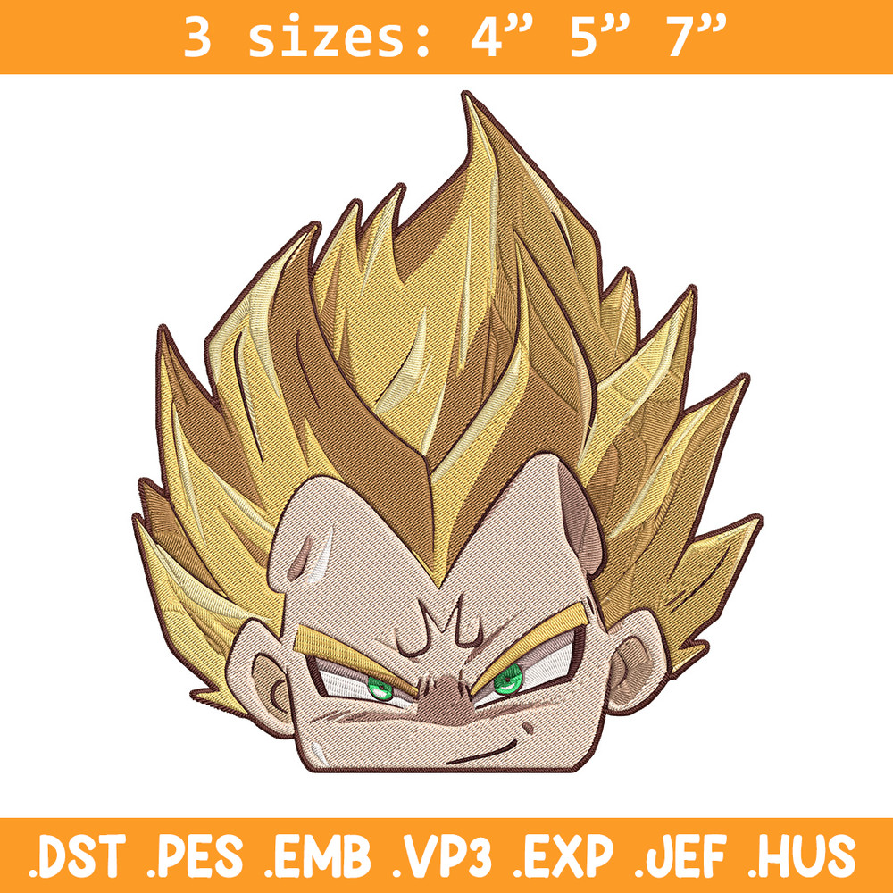 Vegeta peeker Embroidery Design, Dragonball Embroidery, Embroidery File, Anime Embroidery, Anime shirt,Digital download.jpg