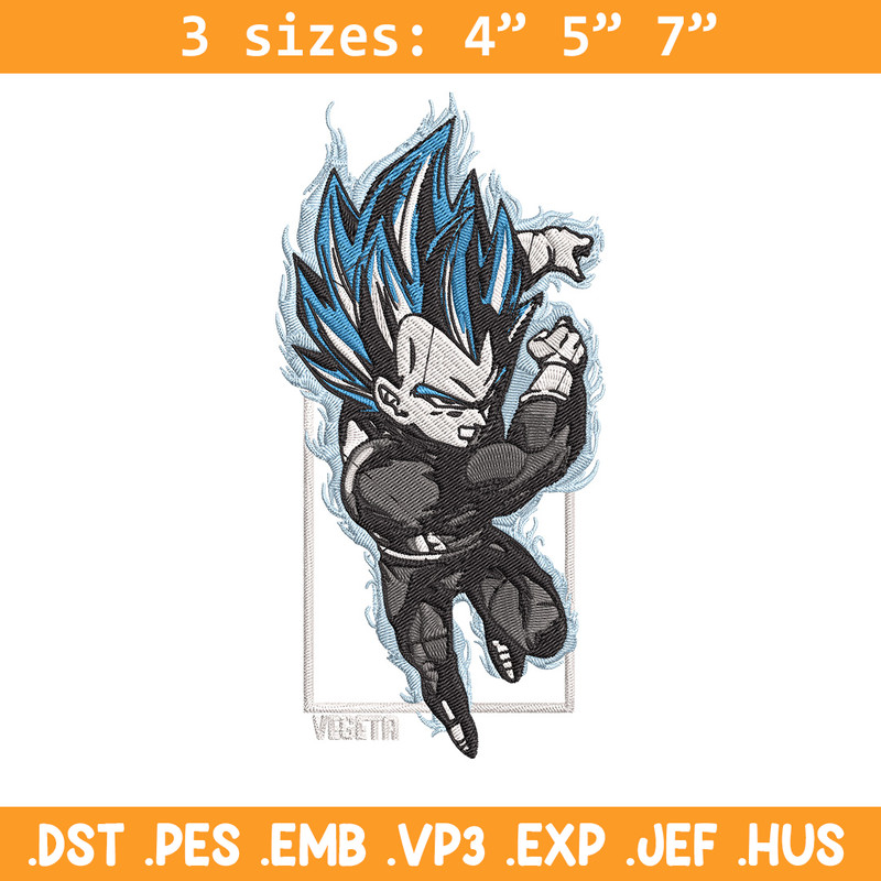 Vegeta poster Embroidery Design, Dragonball Embroidery, Embroidery File, Anime Embroidery, Anime shirt, Digital download.jpg