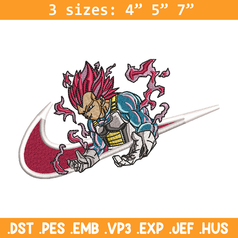 Vegeta Ultra Nike embroidery design, Dragon ball embroidery, Nike design, anime design, anime shirt, Digital download.jpg