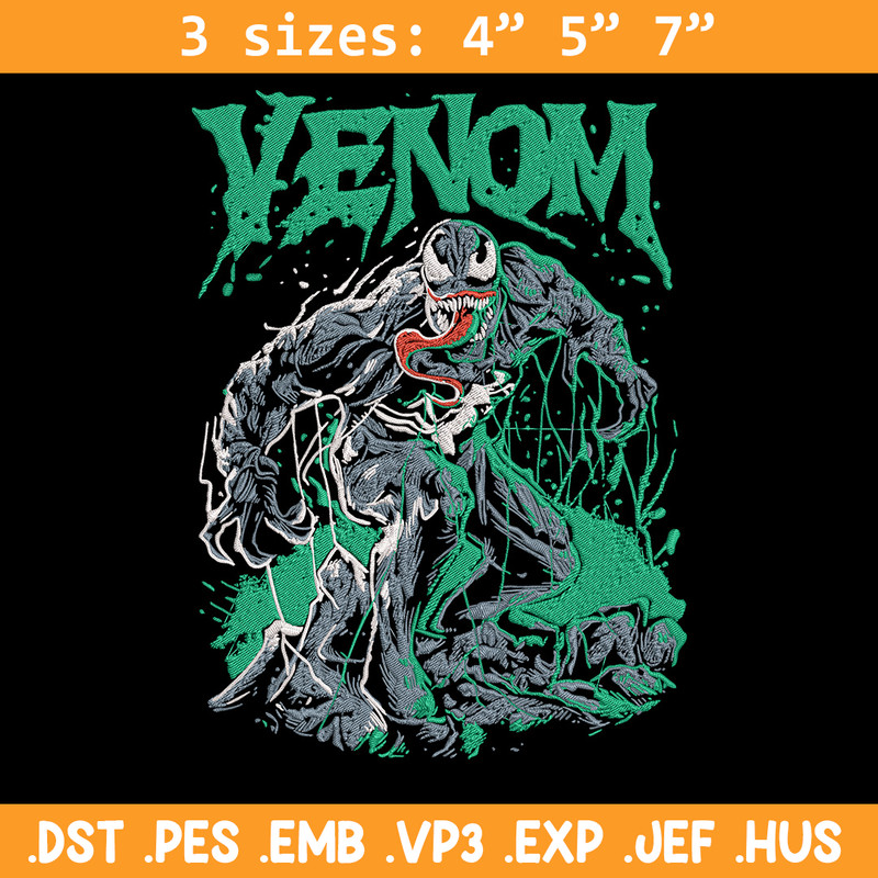 Venom poster Embroidery Design, Venom Embroidery, Embroidery File, Anime Embroidery, Anime shirt, Digital download.jpg