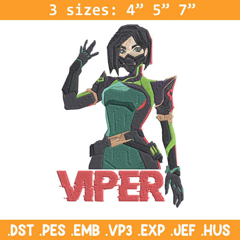 Viper poster Embroidery Design, Valorant Embroidery,Embroidery File,Anime Embroidery,Anime shirt,Digital download.jpg