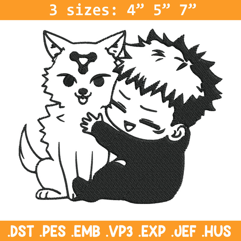 Yuji chibi Embroidery Design, Jujutsu Embroidery, Embroidery File, Anime Embroidery, Anime shirt, Digital download.jpg