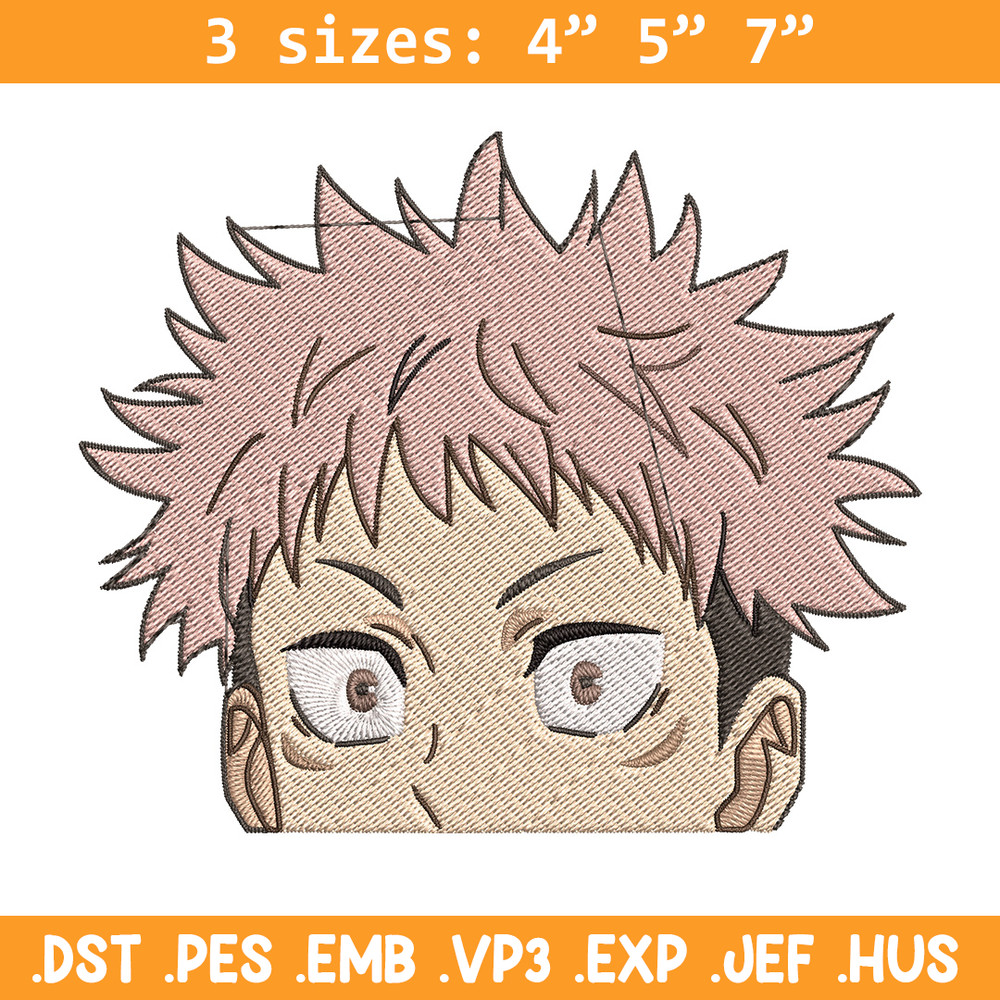Yuji Peeker Embroidery Design, Jujutsu Embroidery, Embroidery File, Anime Embroidery, Anime shirt, Digital download..jpg