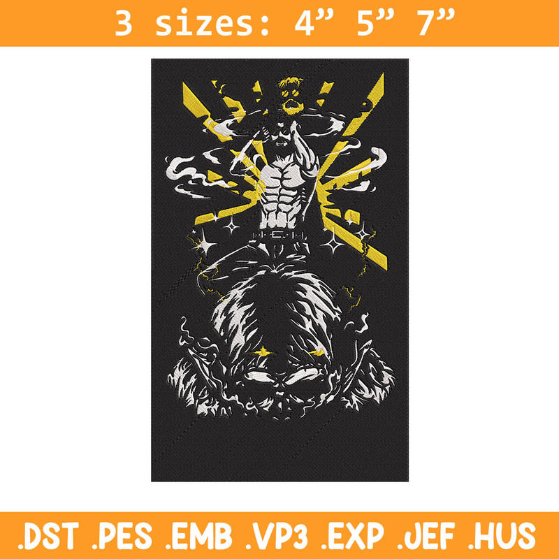 Zeke Yeager Embroidery Design, Aot Embroidery, Embroidery File, Anime Embroidery, Anime shirt, Digital download.jpg