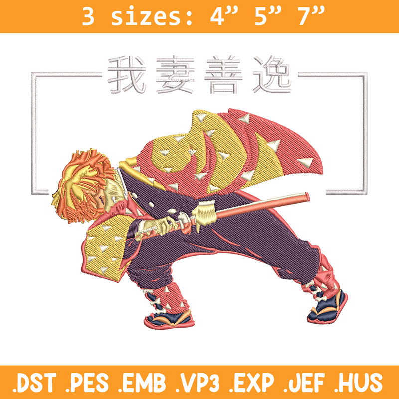 Zenitsu poster Embroidery Design, Demon slayer Embroidery,Embroidery File,Anime Embroidery, Anime shirt,Digital download.jpg