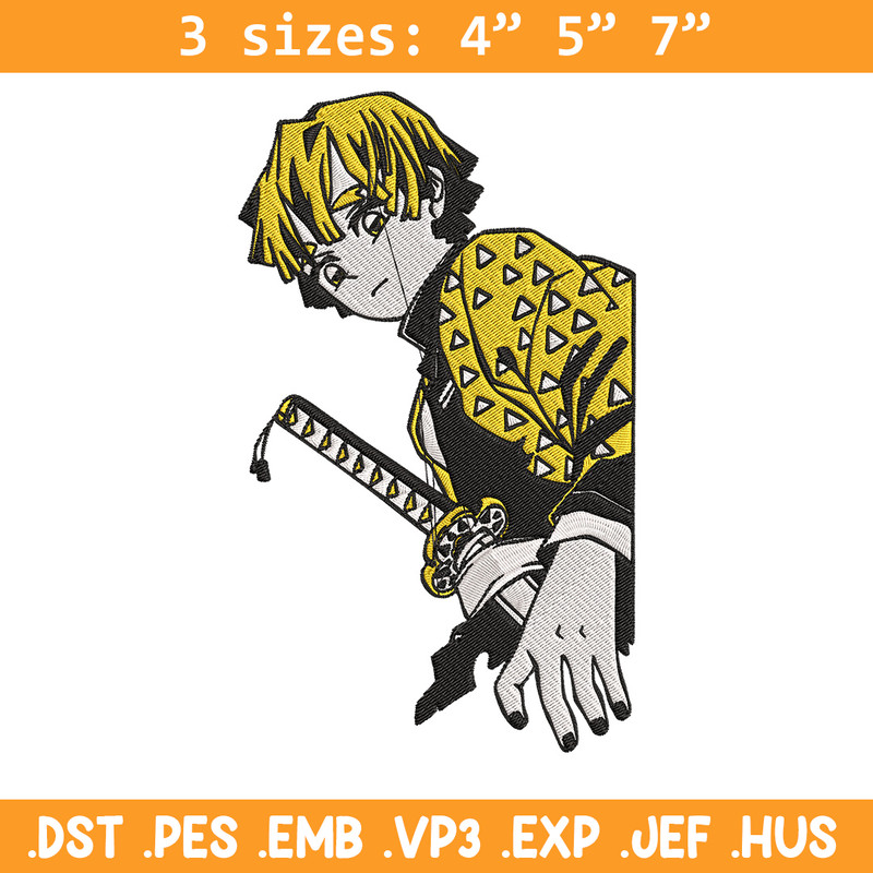 Zenitsu poster Embroidery Design,Demon slayer Embroidery, Embroidery File,Anime Embroidery,Anime shirt,Digital download.jpg