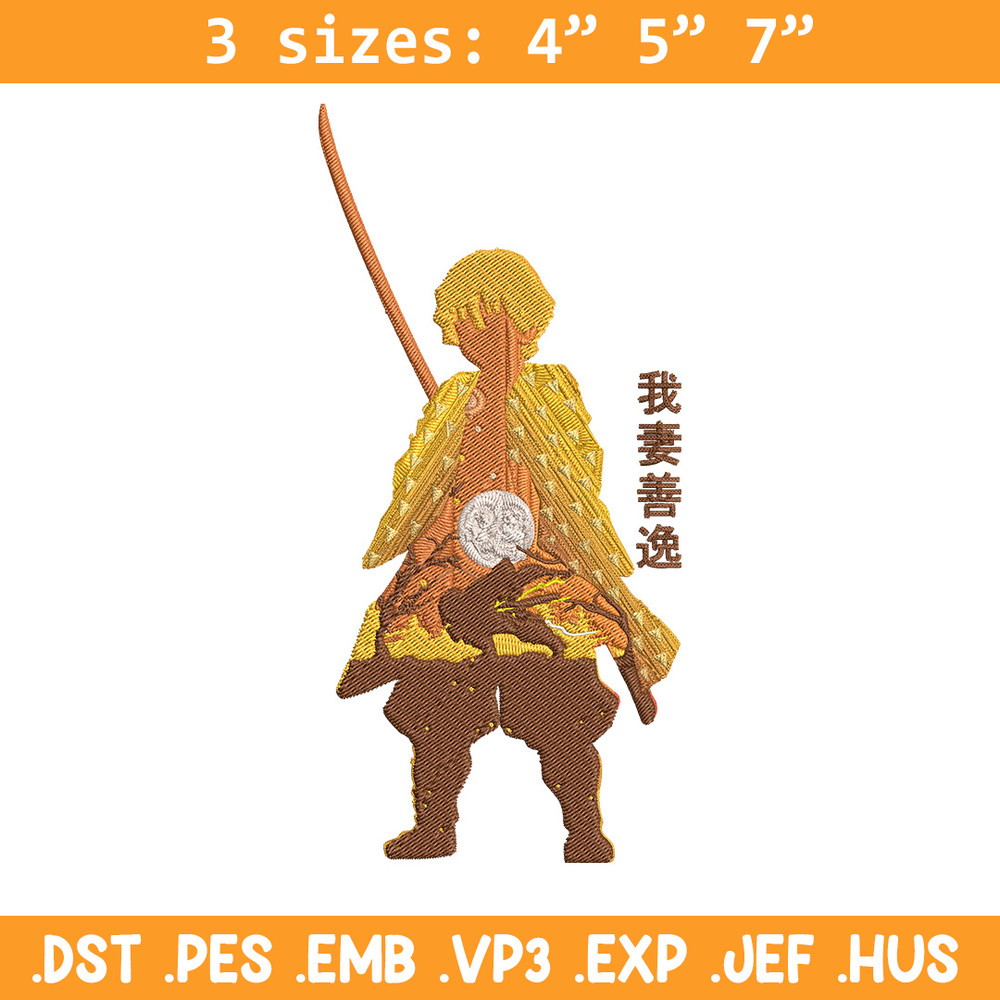 Zenitsu poster Embroidery Design,Demon slayer Embroidery,Embroidery File, Anime Embroidery,Anime shirt, Digital download.jpg