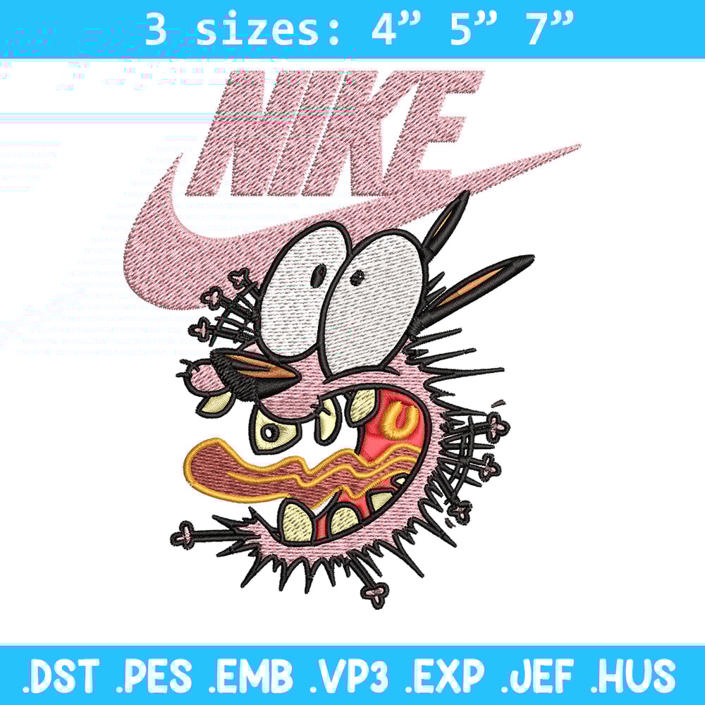 Courage dog Embroidery design, Courage dog Embroidery, Nike design, Embroidery file, cartoon logo. Instant download..jpg