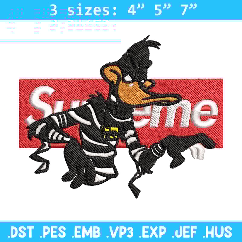 Daffy Duck Supreme Embroidery design, Daffy Duck Embroidery, cartoon design, Embroidery File, Instant download..jpg