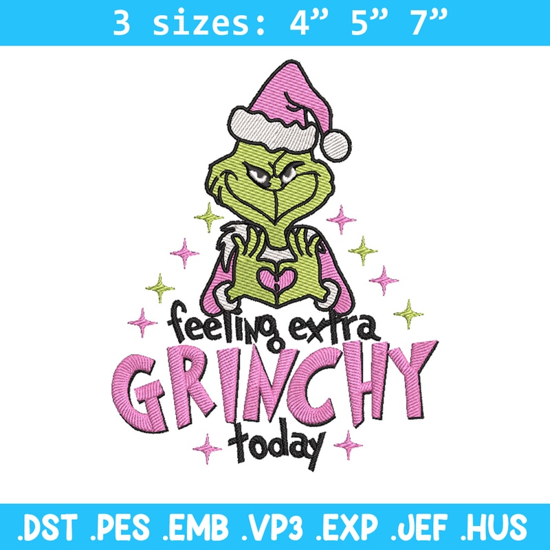 Grinch today embroidery design, Grinch embroidery, Chrismas design,Embroidery shirt, Embroidery file, Digital download.jpg