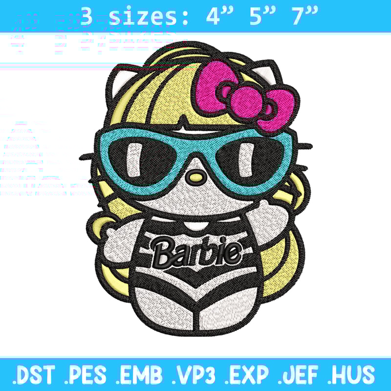 Hello Kitty Barbie Embroidery design, Hello Kitty Barbie Embroidery, logo design, Embroidery File, Digital download..jpg