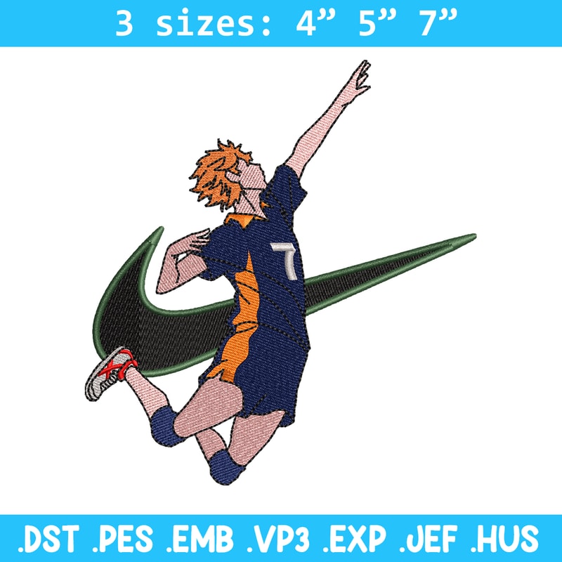 Hinata Shouyou Nike embroidery design, haykiuu embroidery, Nike design, anime design, anime shirt, Digital download.jpg