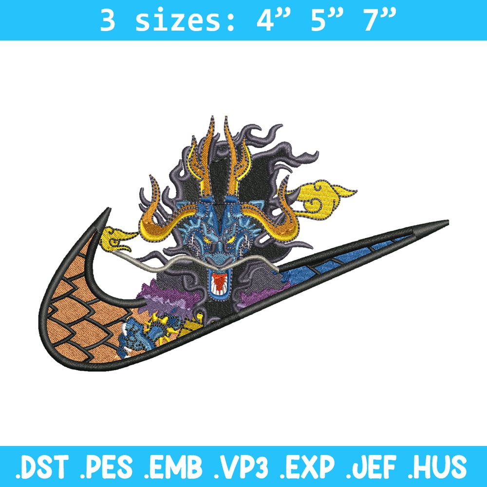 Kaido Nike embroidery design, One Piece embroidery, nike design, anime design, anime shirt, Digital download.jpg